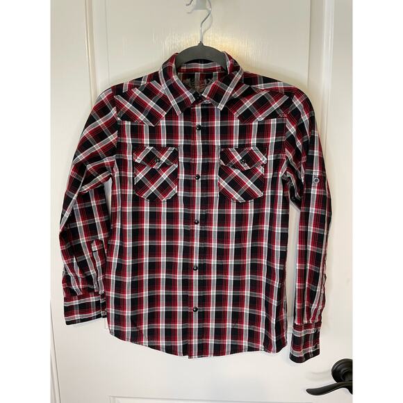 Helix boys youth medium button up long sleeve shirt - Picture 1 of 4
